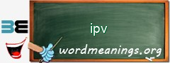 WordMeaning blackboard for ipv